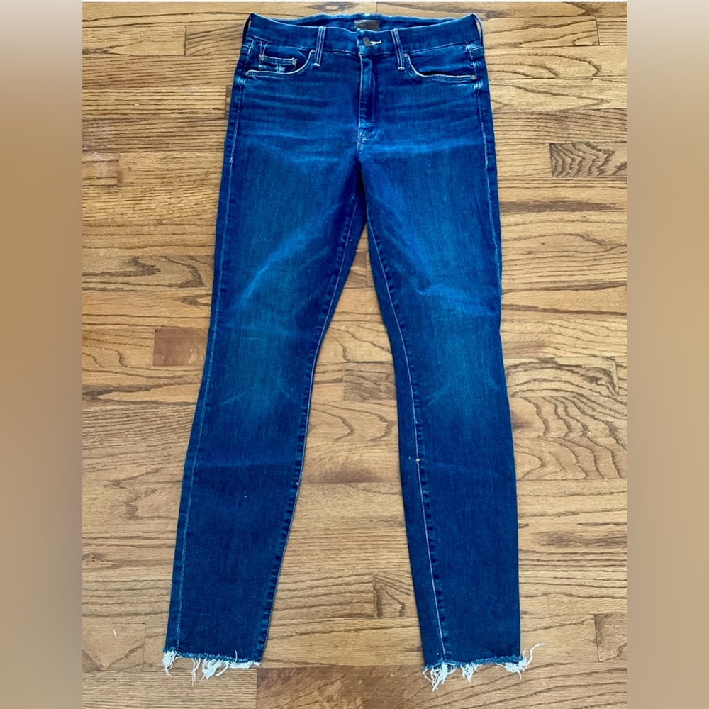 Mother Denim Jeans The Looker Ankle Fray Invitation Only Dark Wash Women’s Sz 28 - Picture 12 of 12